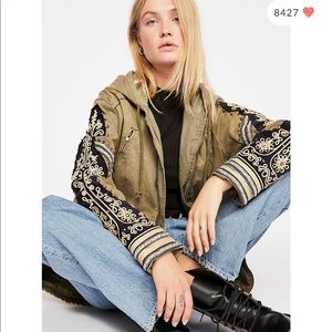 Free People Golden Quills Military Parka